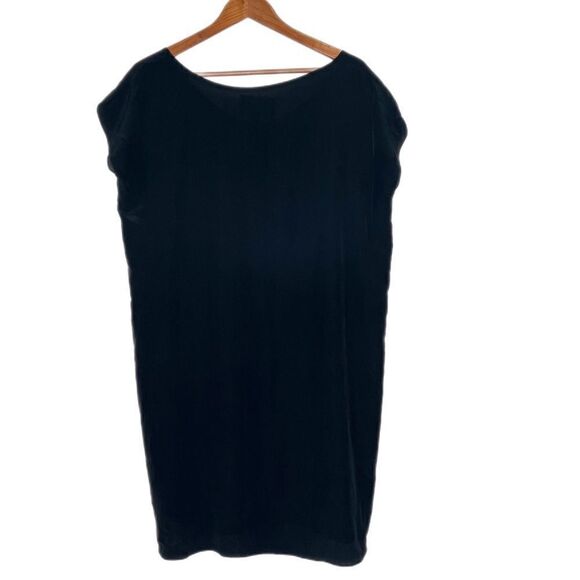 Dona Monroe Black Silk Shift Dress Tunic - Picture 4 of 7